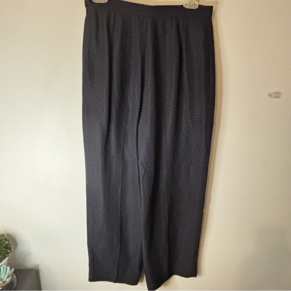 Vintage Carlisle Dress Pants Size 10 Navy Blue Side Zip Pleated Rayon Silk - Picture 4 of 9